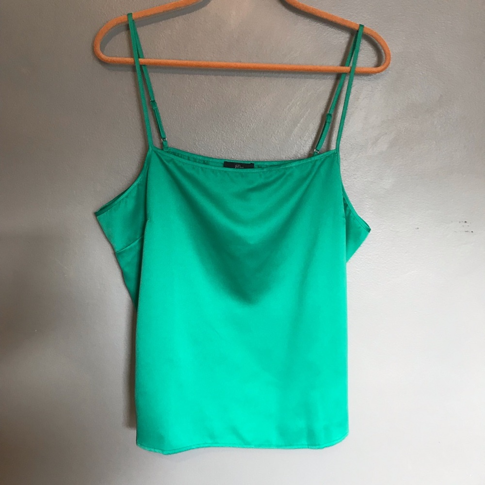 NWOT J Crew green spaghetti straps camisole top 2X